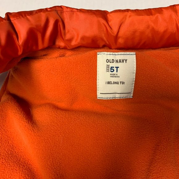 Old Navy Kids 5T Orange Warm Fleece Vest - Picture 2 of 4